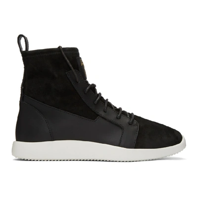 Shop Giuseppe Zanotti Black Singleg High-top Sneakers In Cm Strch Nr