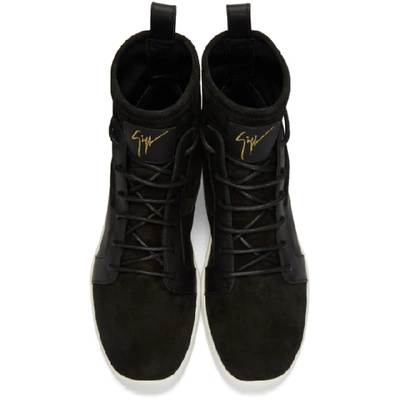 Shop Giuseppe Zanotti Black Singleg High-top Sneakers In Cm Strch Nr