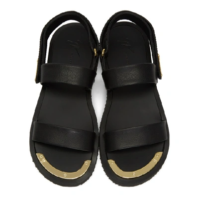 Shop Giuseppe Zanotti Black Gomzak Sandals In Jucca Nero