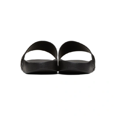 Shop Giuseppe Zanotti Black All Over Logo Burel Sandals In Lgn Ner/bnc