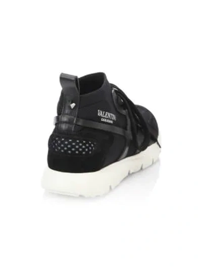 Shop Valentino Garavani Sound High Sneakers In Black