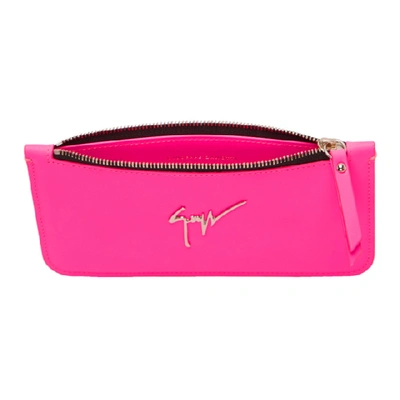Shop Giuseppe Zanotti Pink Coin Pouch In Fluo Pink