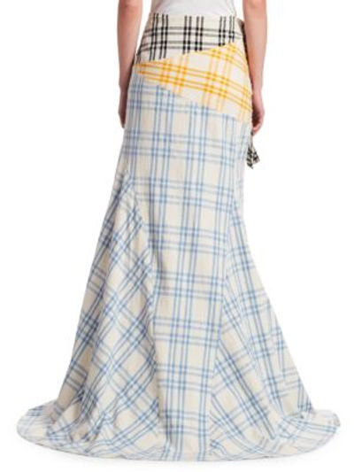 Shop Rosie Assoulin Cut And Paste Plaid Maxi Skirt In Multi