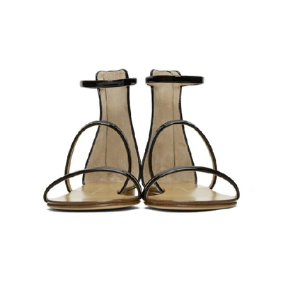 Shop Giuseppe Zanotti Black Patent Roll Sandals
