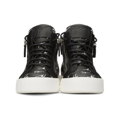 Shop Giuseppe Zanotti Black May London High-top Sneakers In Logo Black