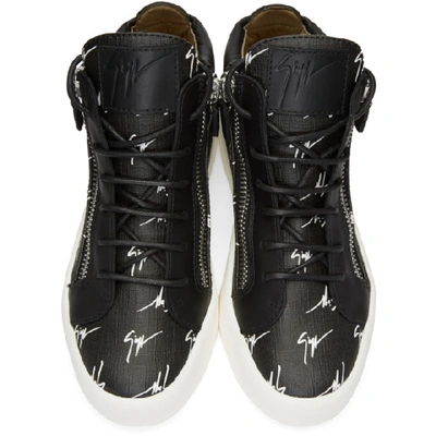 Shop Giuseppe Zanotti Black May London High-top Sneakers In Logo Black