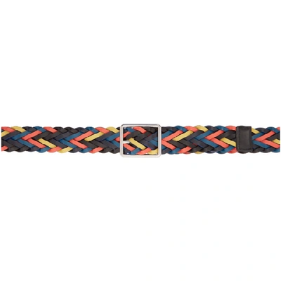 Shop Paul Smith Reversible Multicolor Plait Belt