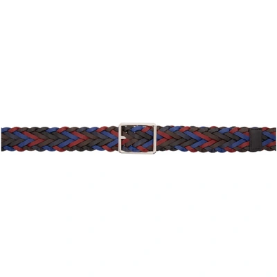 Shop Paul Smith Reversible Multicolor Plait Belt