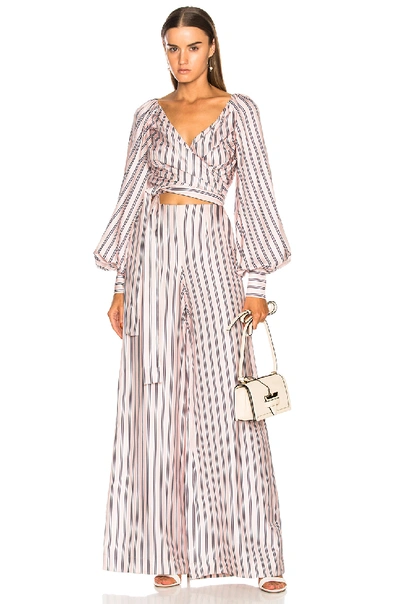 Shop Zimmermann Sunny Relaxed Pant In Musk Multi Stripe