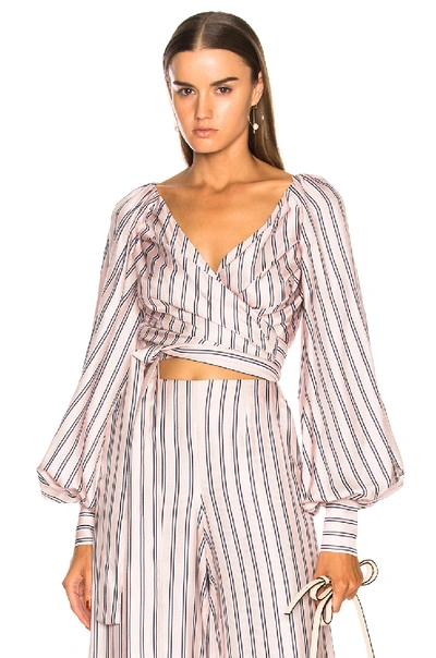 Shop Zimmermann Sunny Wrap Blouse In Pink