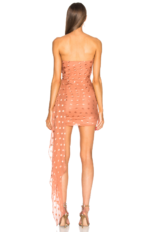 michelle mason ruched strapless dress
