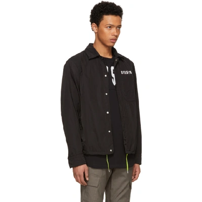 Shop Versus Black Neon Logo Coach Jacket In B2046 Black