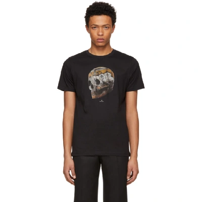 Shop Ps By Paul Smith Black Large Skull T-shirt In 79