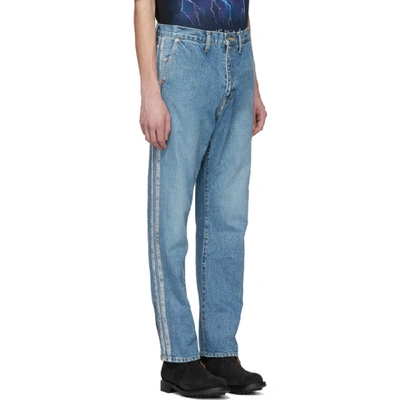 Shop Doublet Blue Selvedge Line Regular Low-rise Jeans In L. Blue