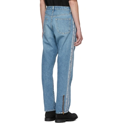 Shop Doublet Blue Selvedge Line Regular Low-rise Jeans In L. Blue