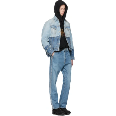 Shop Doublet Blue Selvedge Line Regular Low-rise Jeans In L. Blue