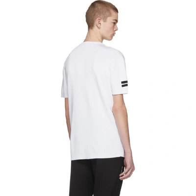 Shop Neil Barrett White Techno Yarn T-shirt In 03 White