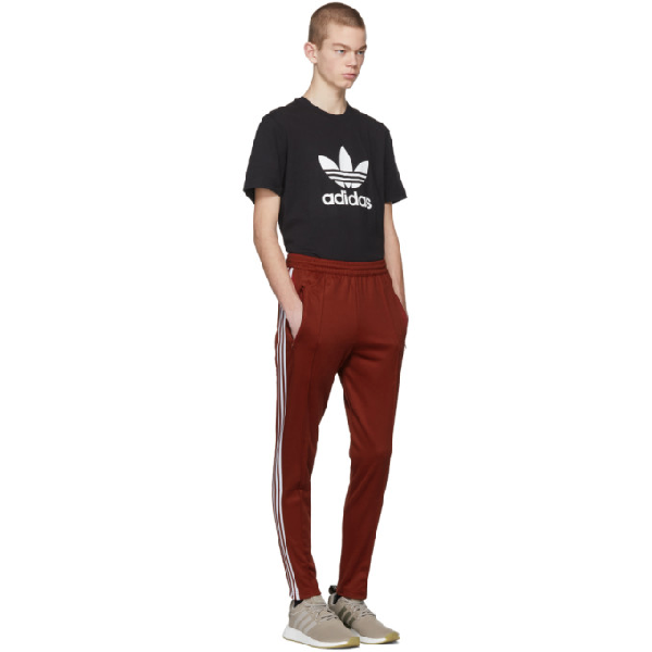 adidas beckenbauer pants red