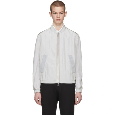 Shop Neil Barrett Grey Reflective Sportswear Bomber Jacket In 1933 Silver