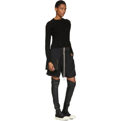 Shop Rick Owens Black Biker Lupetto Sweater In 09 Black