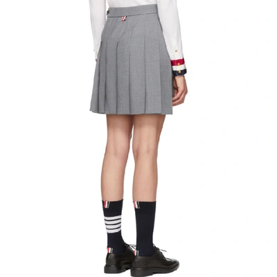 Shop Thom Browne Grey Dropped Back Pleated Miniskirt In 035 Med Gre