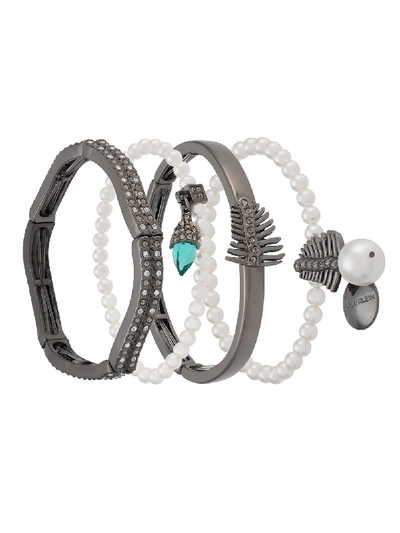 Shop Camila Klein Four Bracelets Set - Metallic