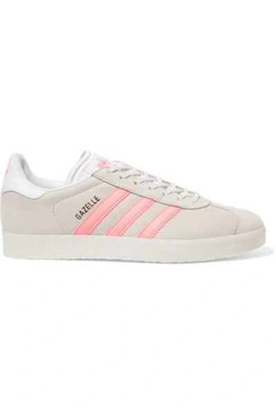 Shop Adidas Originals Woman Gazelle Suede Sneakers Light Gray