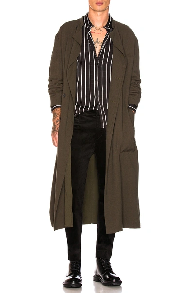 Shop Haider Ackermann Silk Jersey Coat In Green