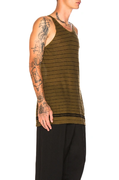 Shop Haider Ackermann Tank Top In Green,stripes