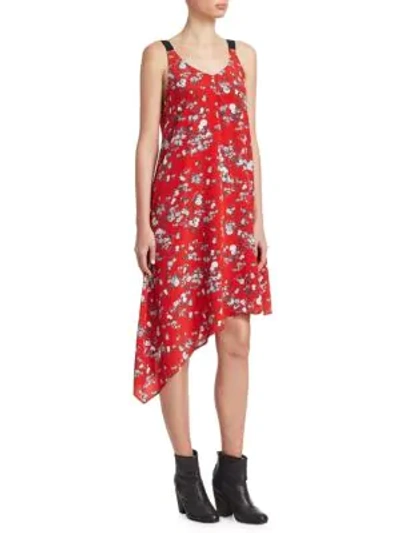 Shop Rag & Bone Zoe Floral-print Dress In Red Garden Flower