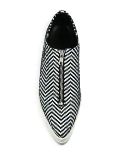 Shop Stella Mccartney Sligo Zigzag Zip-front Sneakers In Black White