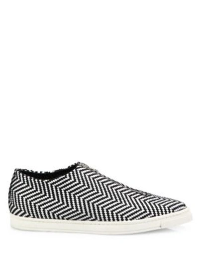 Shop Stella Mccartney Sligo Zigzag Zip-front Sneakers In Black White