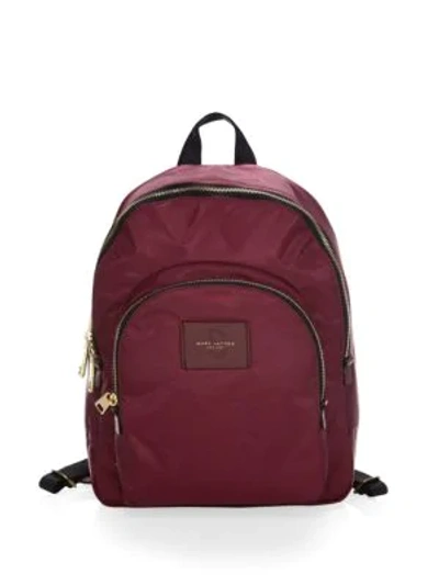Shop Marc Jacobs Double Pack Nylon Backpack In Burgundy