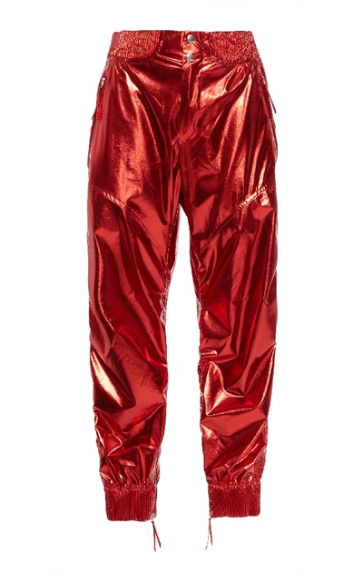 Shop Isabel Marant Aruso Silk Track Pants In Red