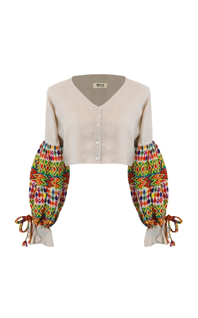 Shop All Things Mochi Christina Embroidered Top In Multi