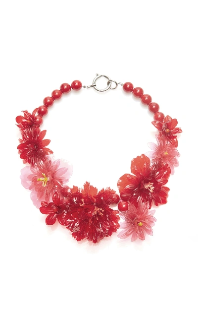 Shop Isabel Marant Aloha Floral Necklace In Red