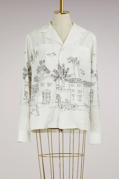 Shop Marni Printed Jacket In Lily White