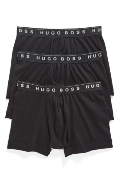 Shop Hugo Boss 3-pack Cotton Boxer Briefs In Black