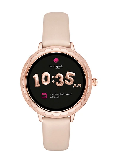Shop Kate Spade Scallop Touchscreen Smartwatch In Vachetta
