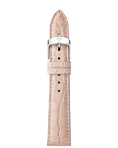 Shop Michele Csx Or Deco Alligator Strap, 18mm In Blush