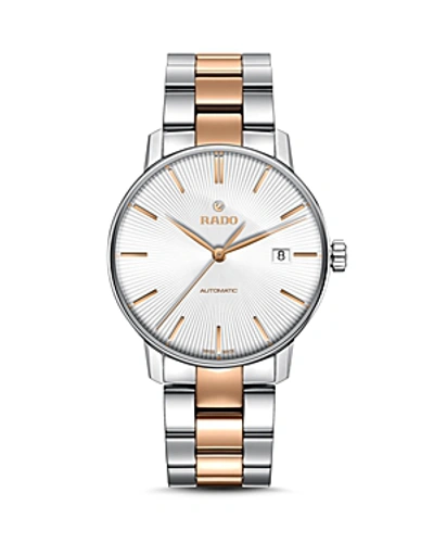 Shop Rado Coupole Classic Automatic Stainless Steel & Rose Gold Ceramos Watch, 38mm In Silver/rose