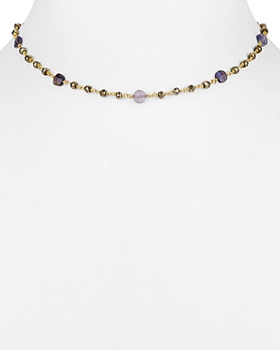 Shop Ela Rae Diana Satellite Choker Necklace, 12 In Gold/purple