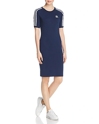 Shop Adidas Originals T-shirt Dress In Collegiate Navy