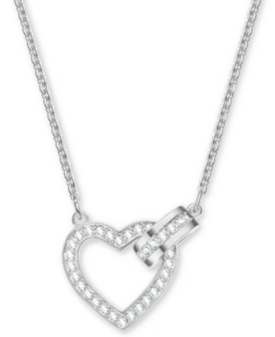 Shop Swarovski Silver-tone Crystal Heart & Circle Pendant Necklace