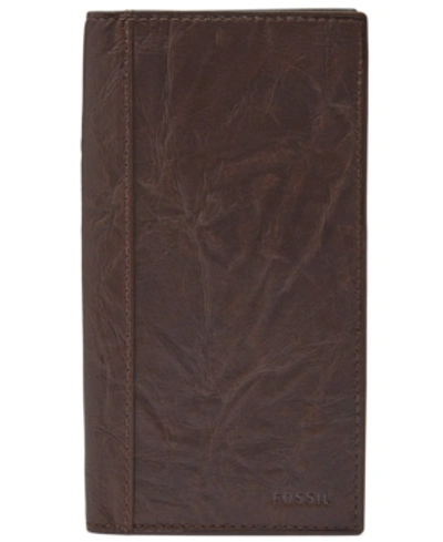 Shop Fossil Men's Neel Leather Executive Wallet In Brown