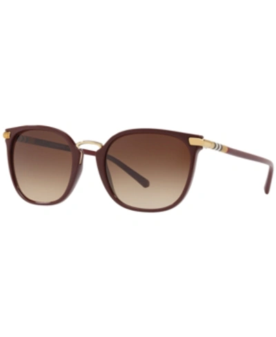 Shop Burberry Sunglasses, Be4262 In Red / Brown Gradient