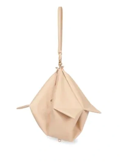 Shop Maison Margiela Folding Leather Clutch In Natural