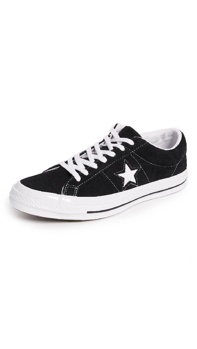 Shop Converse One Star Suede Ox Sneakers In Black