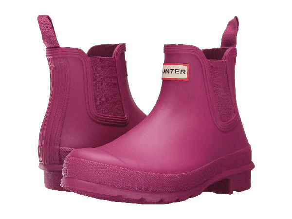 hunter pink chelsea boots
