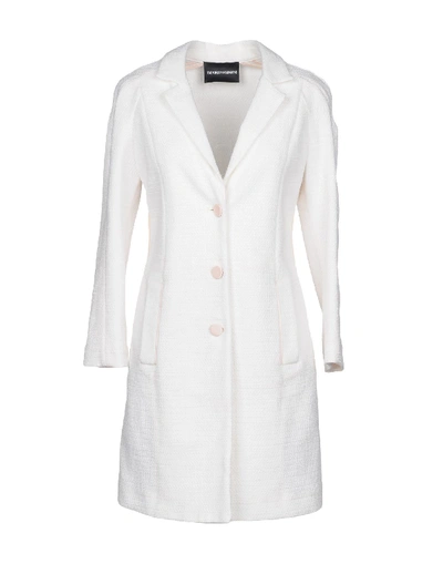 Shop Emporio Armani Coat In White